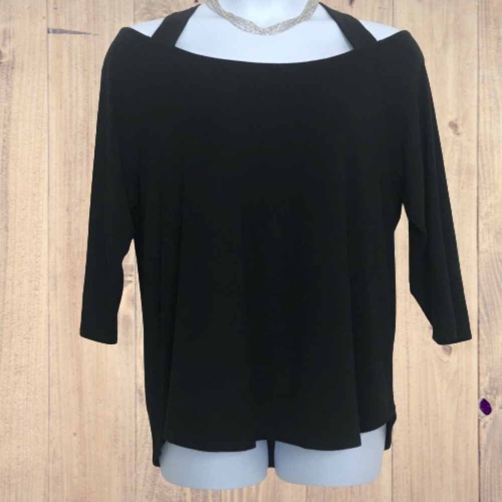 ♦️Loveappella Plus Size Black Off the Shoulder Top